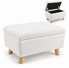 relaxdays Stauraumhocker Fu&szlig;hocker mit Stauraum (1 St), wei&szlig;