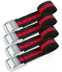 LuxusKollektion Spanngurt Spanngurte 2M Schwarz/Rot 4er-Set Metallschloss (4-St)