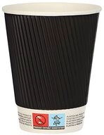 PAPSTAR Einwegbecher 500 x Trinkbecher Pappe To Go 0,3 l &Oslash; 9 cm 11 cm schwarz...