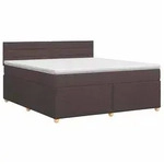 vidaXL Bett Boxspringbett mit Matratze Dunkelbraun 180 x 200 cm Stoff (1-tlg)...