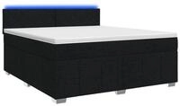 vidaXL Bett Boxspringbett mit Matratze Schwarz 140 x 190 cm Stoff (1-tlg)