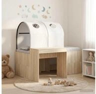 vidaXL Bettgestell vidaXL Bett mit Tunnel 3 stk. Sonoma-Eiche und Wei&szlig;...