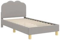 vidaXL Bett Kinderbettgestell mit Kopfteil Hellgrau 80x160 cm Boucl&eacute; (1-tlg)