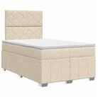vidaXL Bett Boxspringbett mit Matratze Creme 120 x 190 cm Stoff (1-tlg)