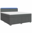 vidaXL Bett Boxspringbett mit Matratze Dunkelgrau 180 x 200 cm Stoff (1-tlg)