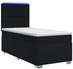 vidaXL Bett Boxspringbett mit Matratze Schwarz 90 x 190 cm Stoff (1-tlg)
