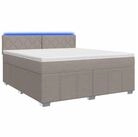 vidaXL Bett Boxspringbett mit Matratze Taupe 180 x 200 cm Stoff (1-tlg)