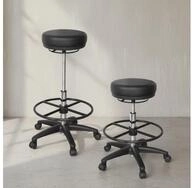 KADIMA DESIGN Arbeitshocker Arbeitshocker ROLAND Schwarz Rund Sitzhocker Rollen