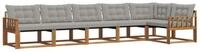 vidaXL Gartenlounge-Set Outdoor-Sofagarnitur 6 stk. Nat&uuml;rlich und Hellgrau,...