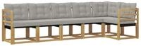 vidaXL Gartenlounge-Set Outdoor-Sofagarnitur 6 stk. Wei&szlig; und Hellgrau, (6-tlg)