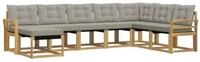 vidaXL Gartenlounge-Set Outdoor-Sofagarnitur 8 stk. Wei&szlig; und Hellgrau, (8-tlg)