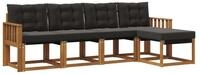 vidaXL Gartenlounge-Set Outdoor-Sofagarnitur 5 stk. Nat&uuml;rlich und Schwarz,...