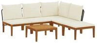vidaXL Sofaelement 6 stk. Massives nholz & Seil Natur (6 St)