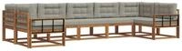vidaXL Gartenlounge-Set Outdoor-Sofagarnitur 7 stk. Nat&uuml;rlich und Hellgrau,...
