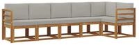 vidaXL Gartenlounge-Set Outdoor-Sofagarnitur 6 stk. Nat&uuml;rlich und Hellgrau,...