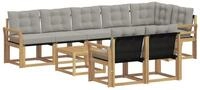 vidaXL Gartenlounge-Set Outdoor-Sofagarnitur 9 stk. Wei&szlig; und Hellgrau, (9-tlg)