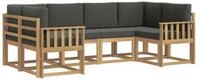 vidaXL Gartenlounge-Set Outdoor-Sofagarnitur 6 stk. Wei&szlig; und Anthrazit, (6-tlg)