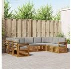 vidaXL Gartenlounge-Set vidaXL Outdoor-Sofagarnitur 9 stk. Nat&uuml;rlich und...
