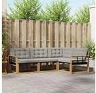 vidaXL Gartenlounge-Set vidaXL Outdoor-Sofagarnitur 4 stk. Wei&szlig; und Hellgrau