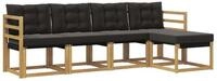 vidaXL Gartenlounge-Set Outdoor-Sofagarnitur 5 stk. Wei&szlig; und Schwarz, (5-tlg)