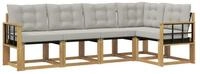 vidaXL Gartenlounge-Set Outdoor-Sofagarnitur 5 stk. Wei&szlig; und Hellgrau, (5-tlg)