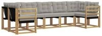 vidaXL Gartenlounge-Set Outdoor-Sofagarnitur 7 stk. Wei&szlig; und Hellgrau, (7-tlg)
