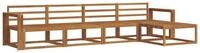 vidaXL Gartenlounge-Set Outdoor-Sofagarnitur 5 stk. Natur Massivholz, (5-tlg)