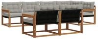 vidaXL Gartenlounge-Set Outdoor-Sofagarnitur 7 stk. Nat&uuml;rlich und Hellgrau,...