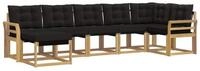 vidaXL Gartenlounge-Set Outdoor-Sofagarnitur 7 stk. Wei&szlig; und Schwarz, (7-tlg)