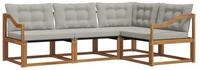 vidaXL Gartenlounge-Set Outdoor-Sofagarnitur 4 stk. Nat&uuml;rlich und Hellgrau,...