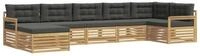 vidaXL Gartenlounge-Set Outdoor-Sofagarnitur 7 stk. Wei&szlig; und Anthrazit, (7-tlg)