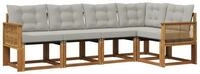 vidaXL Gartenlounge-Set Outdoor-Sofagarnitur 5 stk. Nat&uuml;rlich und Hellgrau,...
