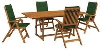 vidaXL Gartenlounge-Set 5-teiliges Garten-Esszimmer-Set Natur Massivholz