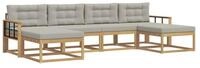 vidaXL Gartenlounge-Set Outdoor-Sofagarnitur 6 stk. Wei&szlig; und Hellgrau, (6-tlg)