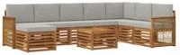 vidaXL Gartenlounge-Set Outdoor-Sofagarnitur 7 stk. Nat&uuml;rlich und Hellgrau,...