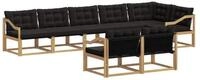 vidaXL Gartenlounge-Set Outdoor-Sofagarnitur 8 stk. Wei&szlig; und Schwarz, (8-tlg)
