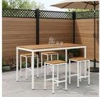 vidaXL Bartisch vidaXL Gartenbar-Tisch Nat&uuml;rlich und Wei&szlig; 196 x 100,5 x 105 cm