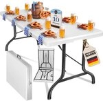KESSER Tabletttisch, Buffettisch Tisch klappbar Kunststoff 183/220x76 cm...