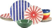 creaTable Teller-Set Mio Viva Bunt, Tellerset 12-tlg. (12-tlg), 4 Personen,