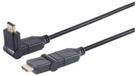 S-Conn HDMI Kabel, 4K, verg., 2x winkelbar, schwarz, 3m HDMI-Kabel