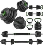 Tunturi Dumbbell Hantel- und Kurzhantel-Gewichteset 28 kg - Vinyl-Hantelstange...
