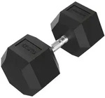 Tunturi Dumbbell Platinum Hexa Kurzhantel - Gummi - 1x 37,5kg - Schwarz