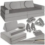 tectake Kindersofa Spielsofa, stapelbar, Schlaffunktion mit faltbaren...