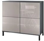 Vladon Kommode Rova V3 (Moderner K&uuml;chenschrank, mit 4 Push-to-Open T&uuml;ren),