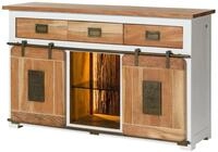Massivmoebel24 Sideboard RAILWAY LUX Mango / Altholz Massivholz wei&szlig;...