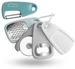 LuxusKollektion K&uuml;chenorganizer-Set K&uuml;chenhelfer Set Edelstahl 5teilig Schwarz