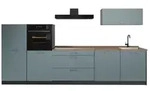 Vicco K&uuml;chenzeile R-Line, Blau-Grau/Anthrazit, 340 cm Arbeitsplatte Goldkraft...