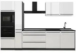 Vicco K&uuml;chenzeile R-Line, Wei&szlig; Hochglanz/Anthrazit, 310 cm ohne Arbeitsplatte