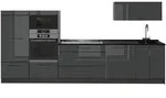 Vicco K&uuml;chenzeile Fame-Line, Anthrazit Hochglanz/Anthrazit, 340 cm ohne