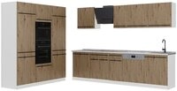 Vicco K&uuml;chenzeile R-Line, Artisan-Eiche/Wei&szlig;, 180 cm ohne Arbeitsplatte